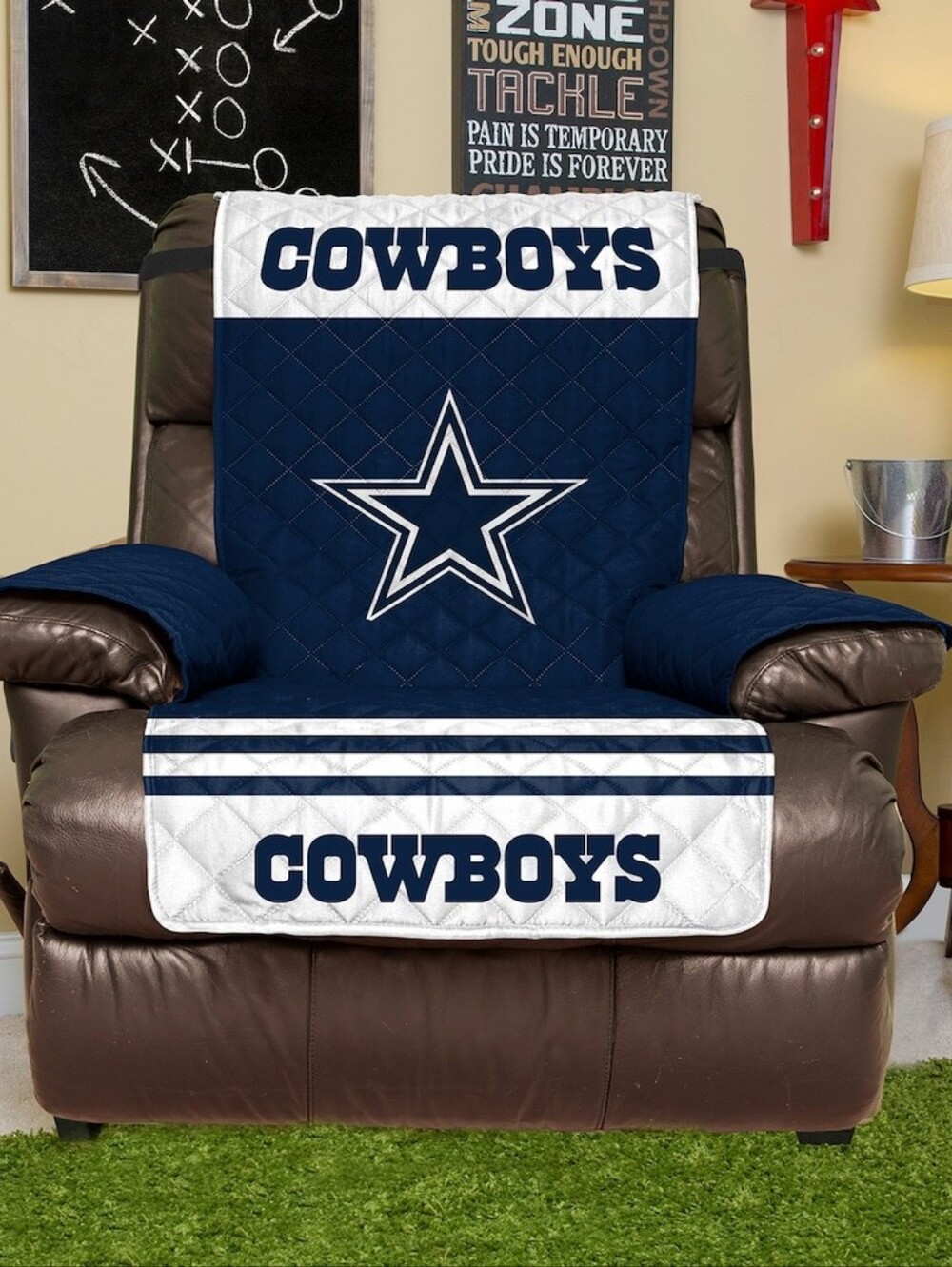 NFL Dallas Cowboys Reversible Recliner Protector 80x65 “ New Furniture Cover